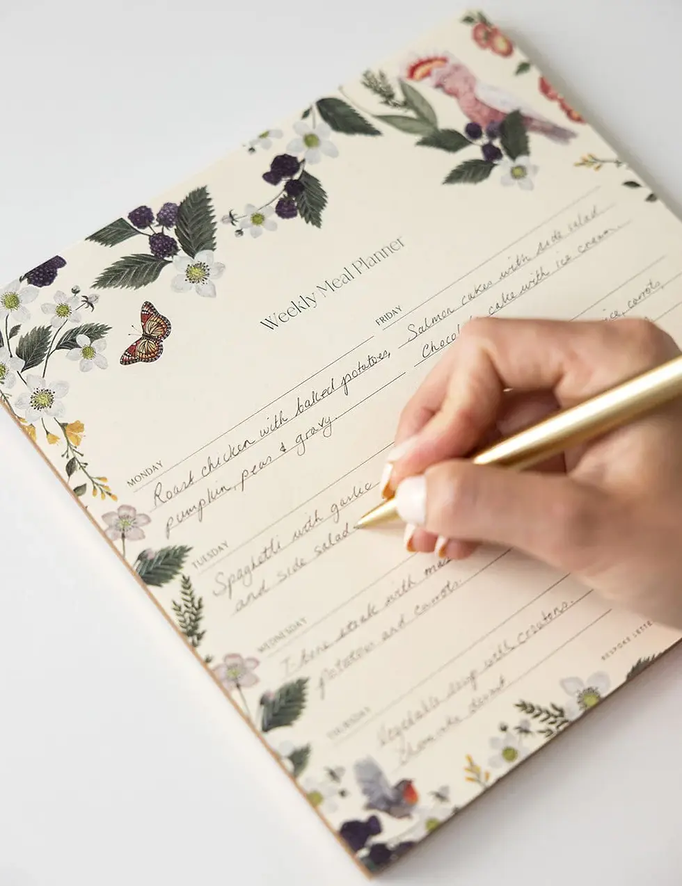 Thumbnail: Bespoke Letterpress Meal Planner Fridge Notepad - Cockatoo