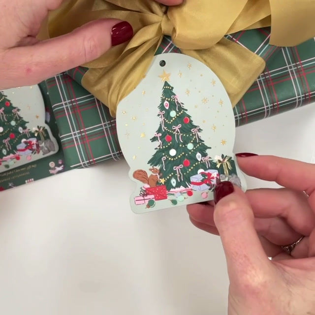 Thumbnail: Bespoke Letterpress 6pk Christmas Gift Tags - Christmas Tree