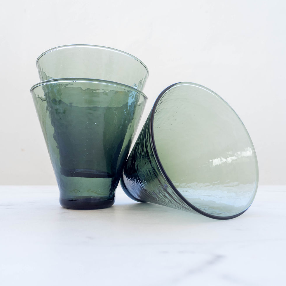 Hammered Glass Cocktail Glass - Fern