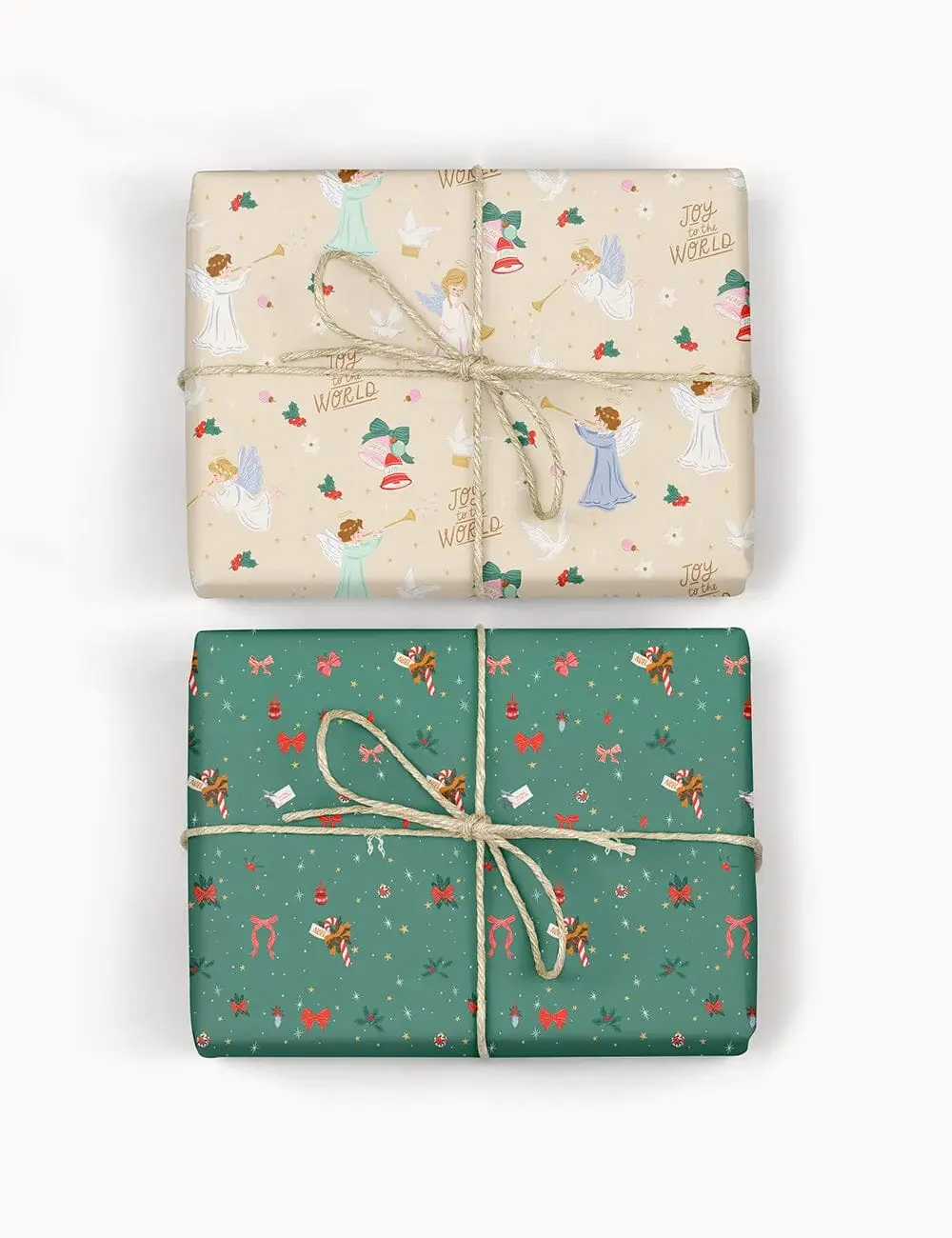 Bespoke Letterpress Double-Sided Gift Wrap - Joy To The World / Merry & Bright