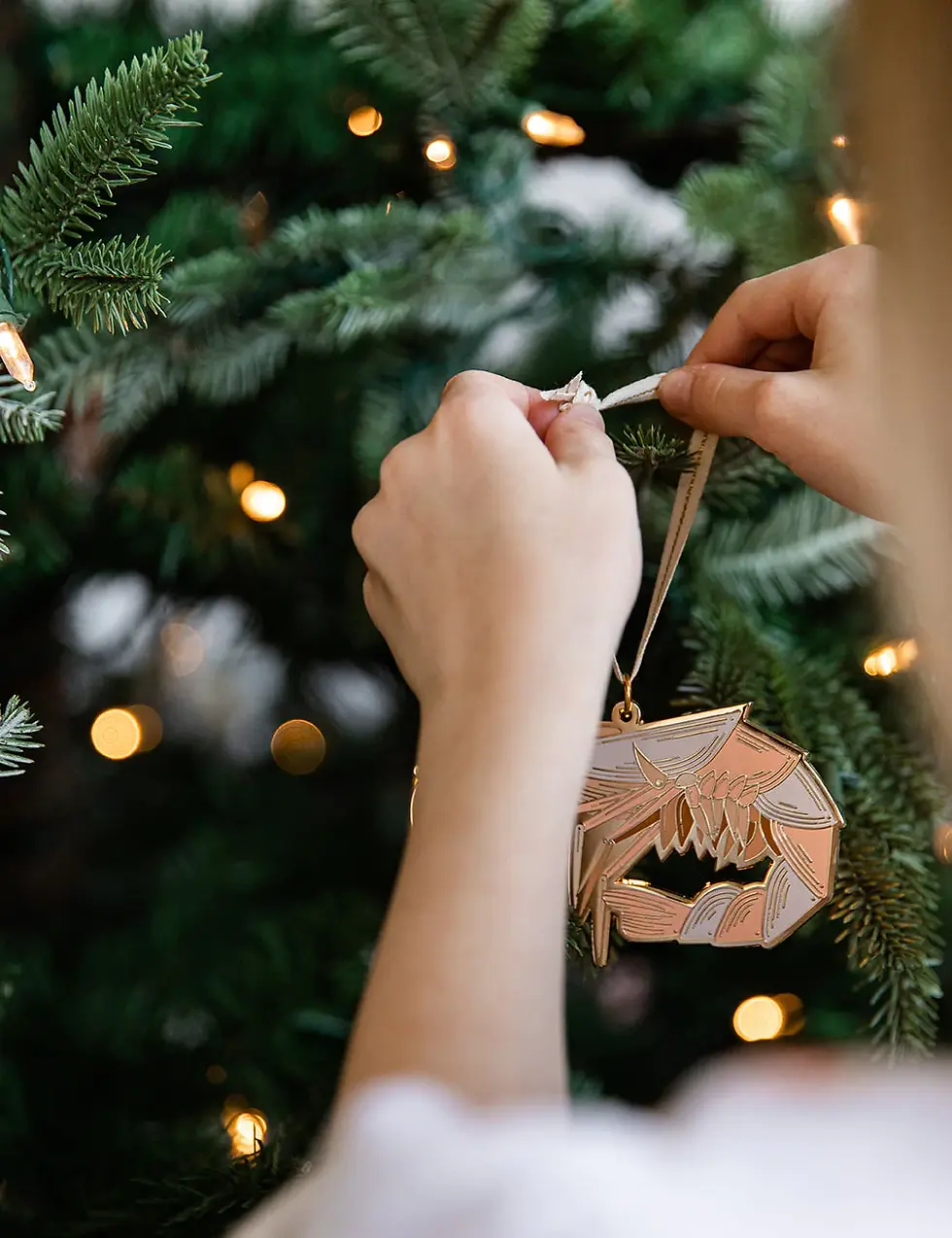 Thumbnail: Bespoke Letterpress Fine Enamel Christmas Ornament - Prawn