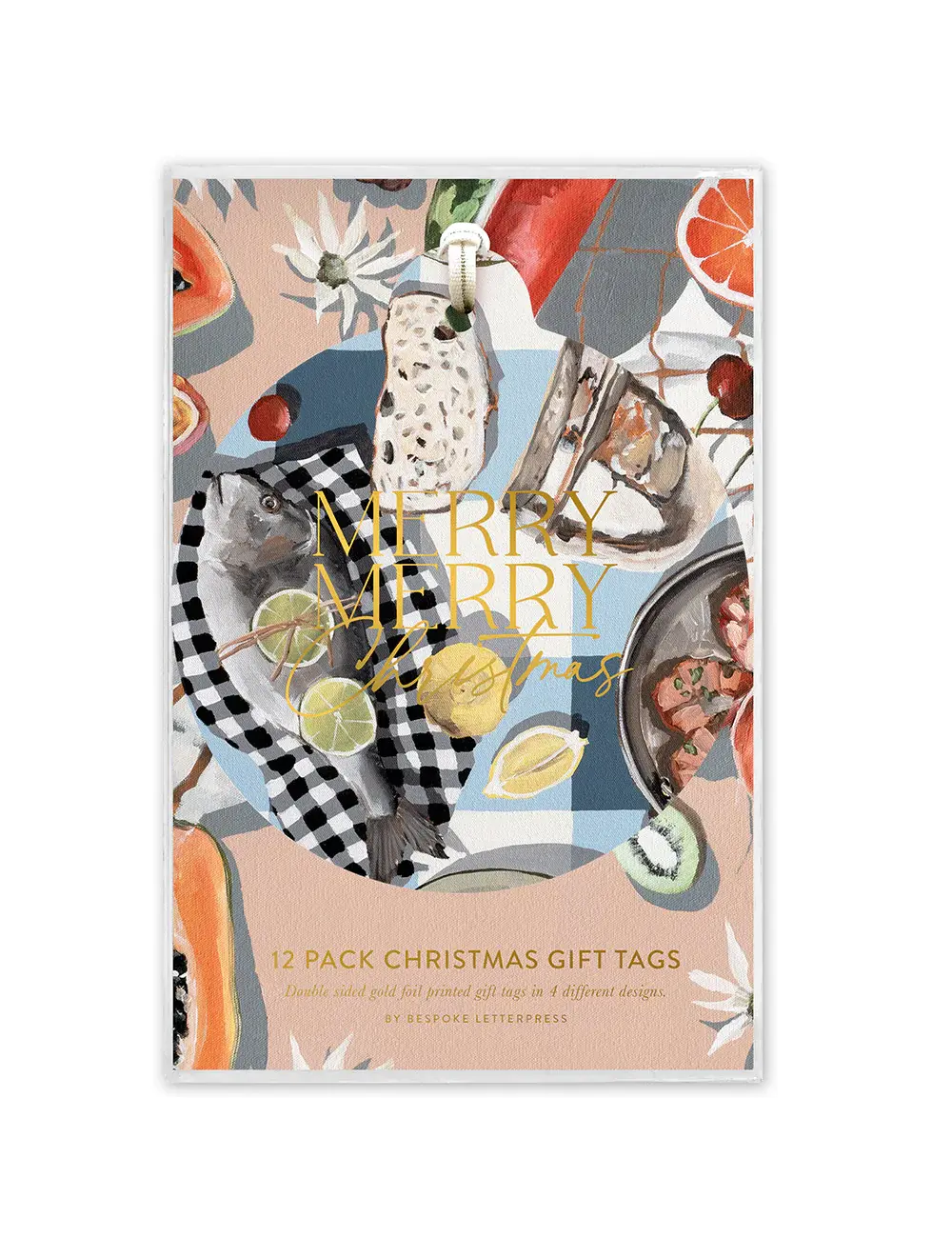 Bespoke Letterpress 12pk Christmas Gift Tags - Summer Picnic