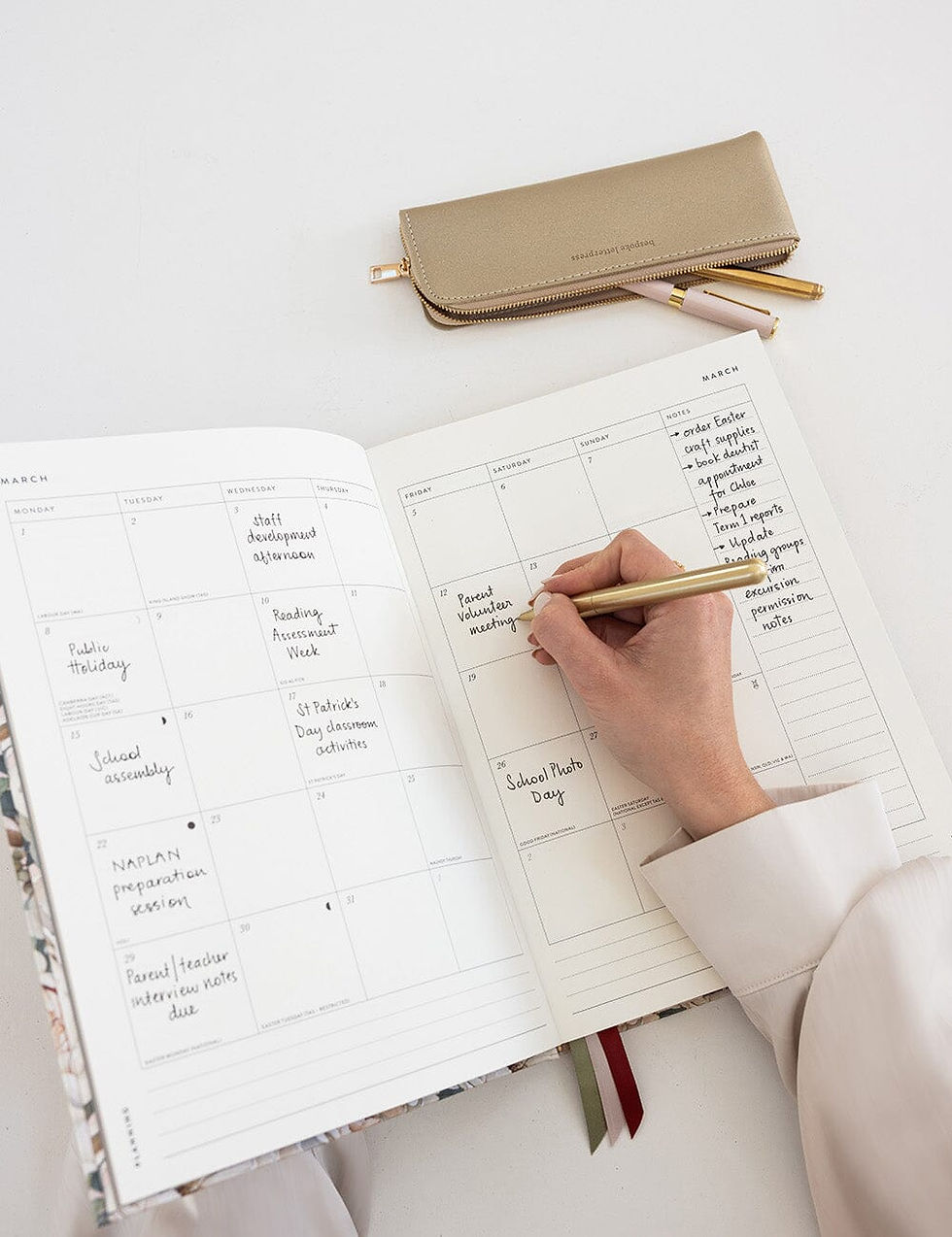 Thumbnail: Bespoke Letterpress 2027 Planner - Teachers A4 Planner Heritage Roses