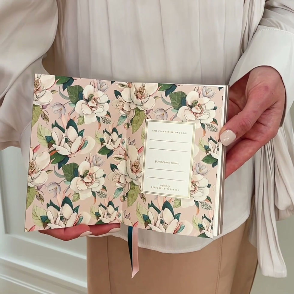 Thumbnail: Bespoke Letterpress 2027 Pocket Planner - Highgrove Magnolias