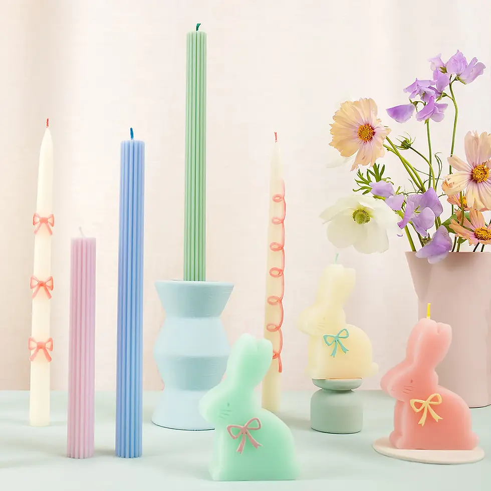 Thumbnail: Meri Meri Table Candle - Pink Bows (Boxed set of 2)