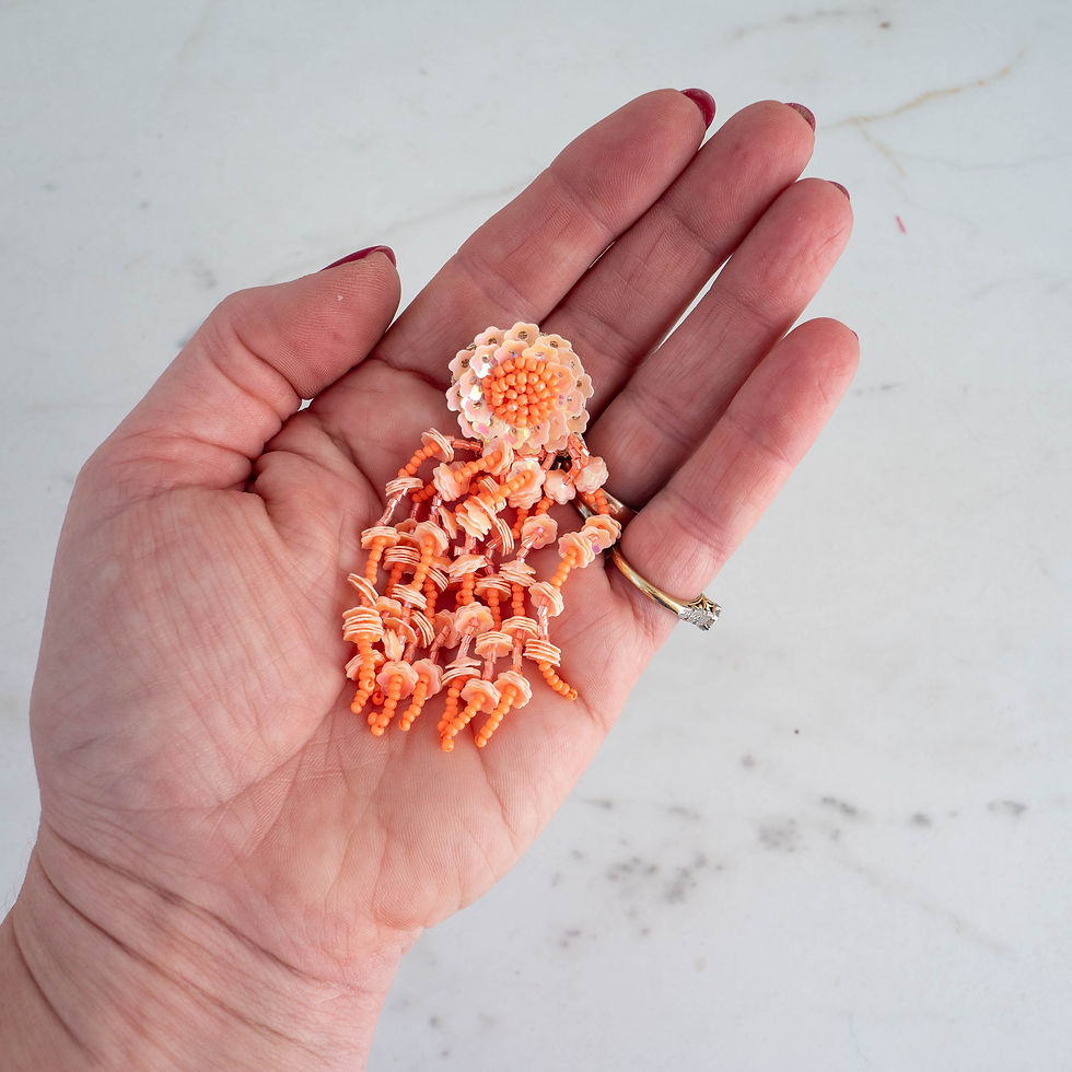 Thumbnail: Mink & Me Beaded Earrings - Coral