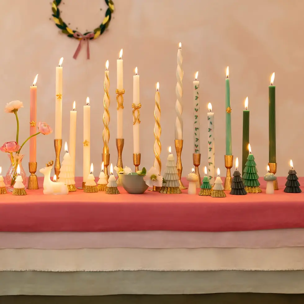 Thumbnail: Meri Meri Table Candle - Pink Bows (Boxed set of 2)