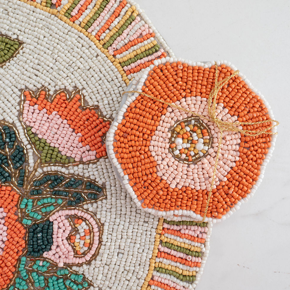 Thumbnail: Beaded Coasters - Flora (Set/4)