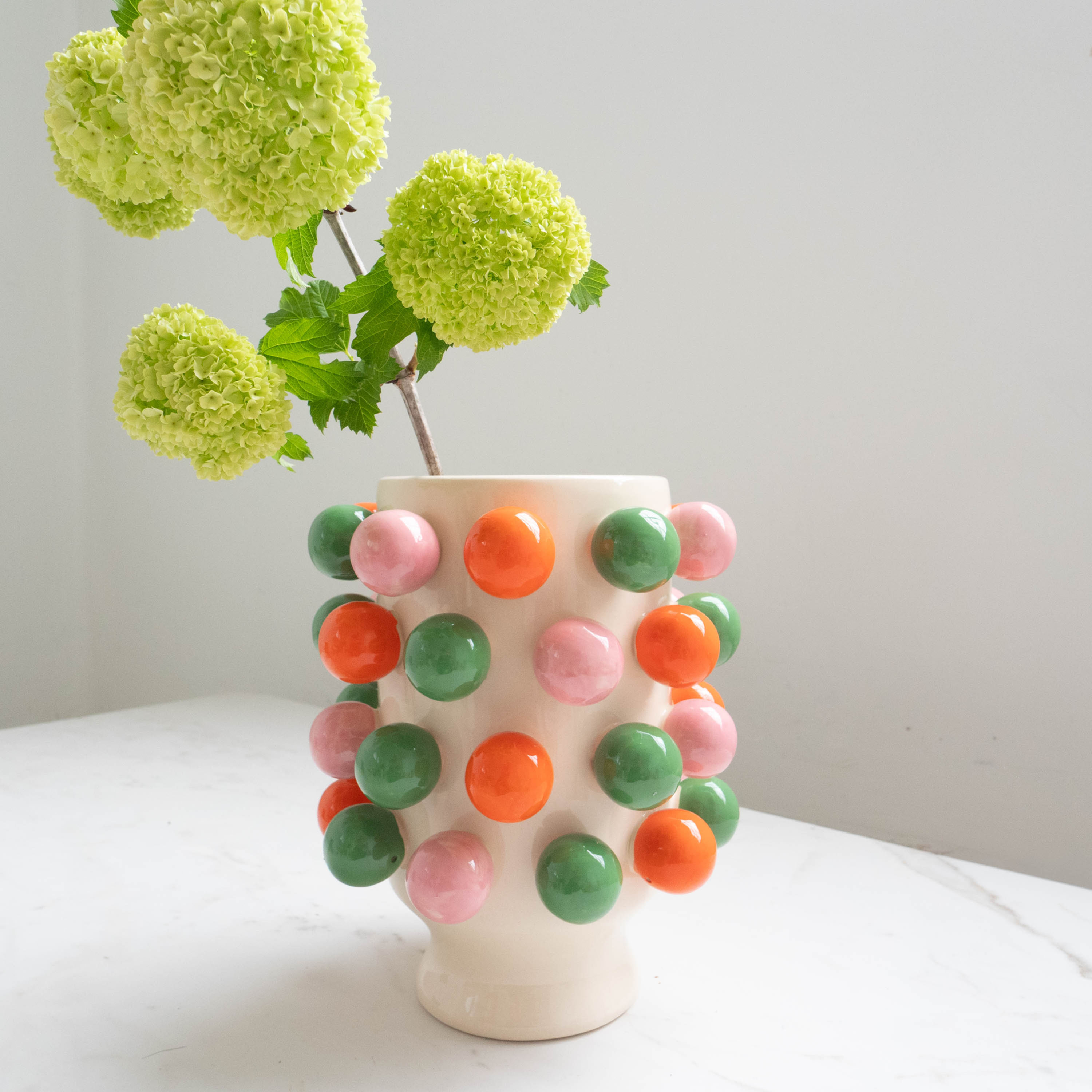 Noss & Co Small Bubble Vase - Pink, Green, & Orange
