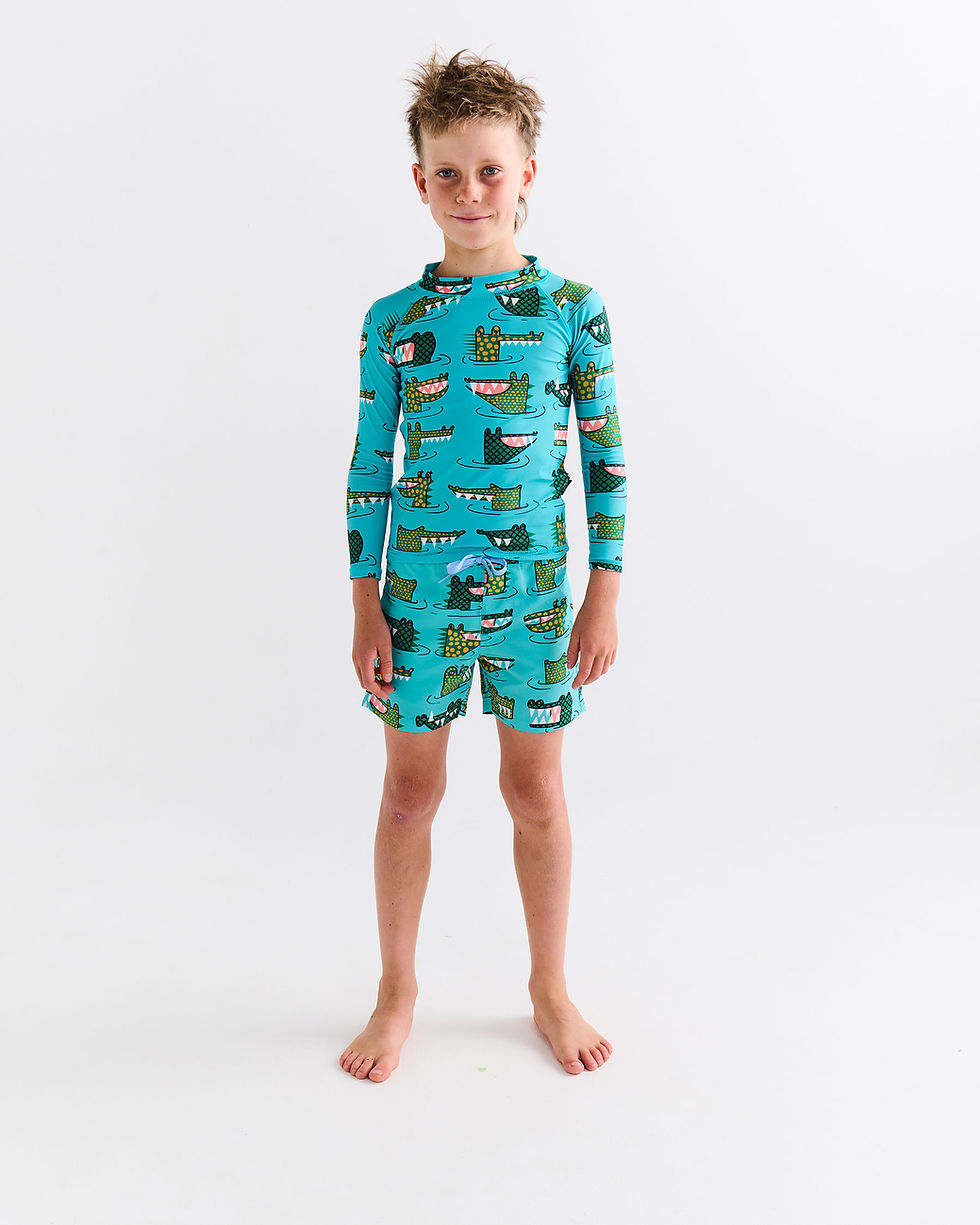 Thumbnail: Kip & Co Board Shorts - Crocodile Rock Green