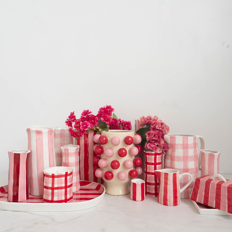 Thumbnail: Noss & Co Small Bubble Vase - Pink & Red