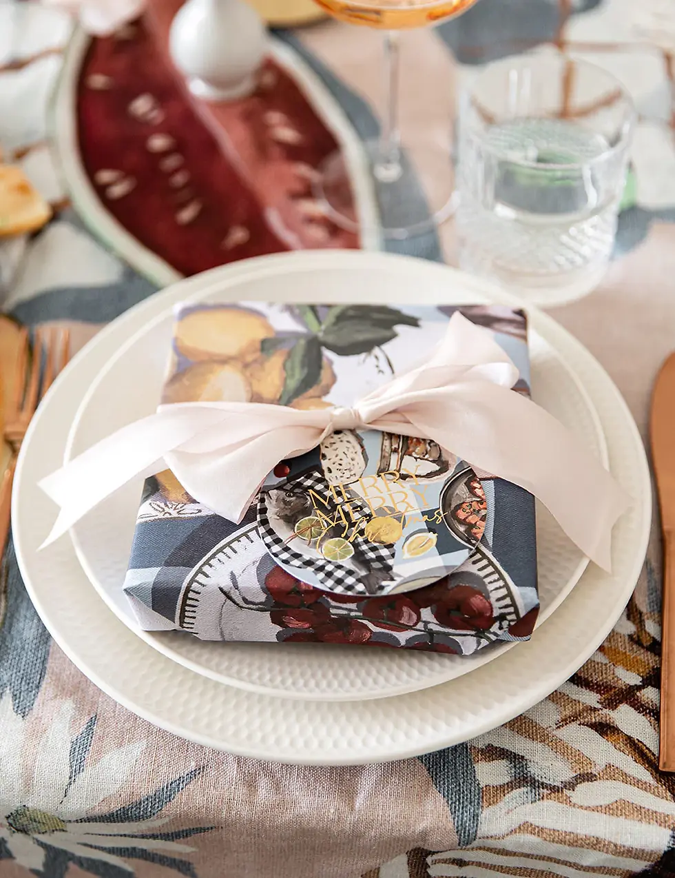 Thumbnail: Bespoke Letterpress 12pk Christmas Gift Tags - Summer Picnic