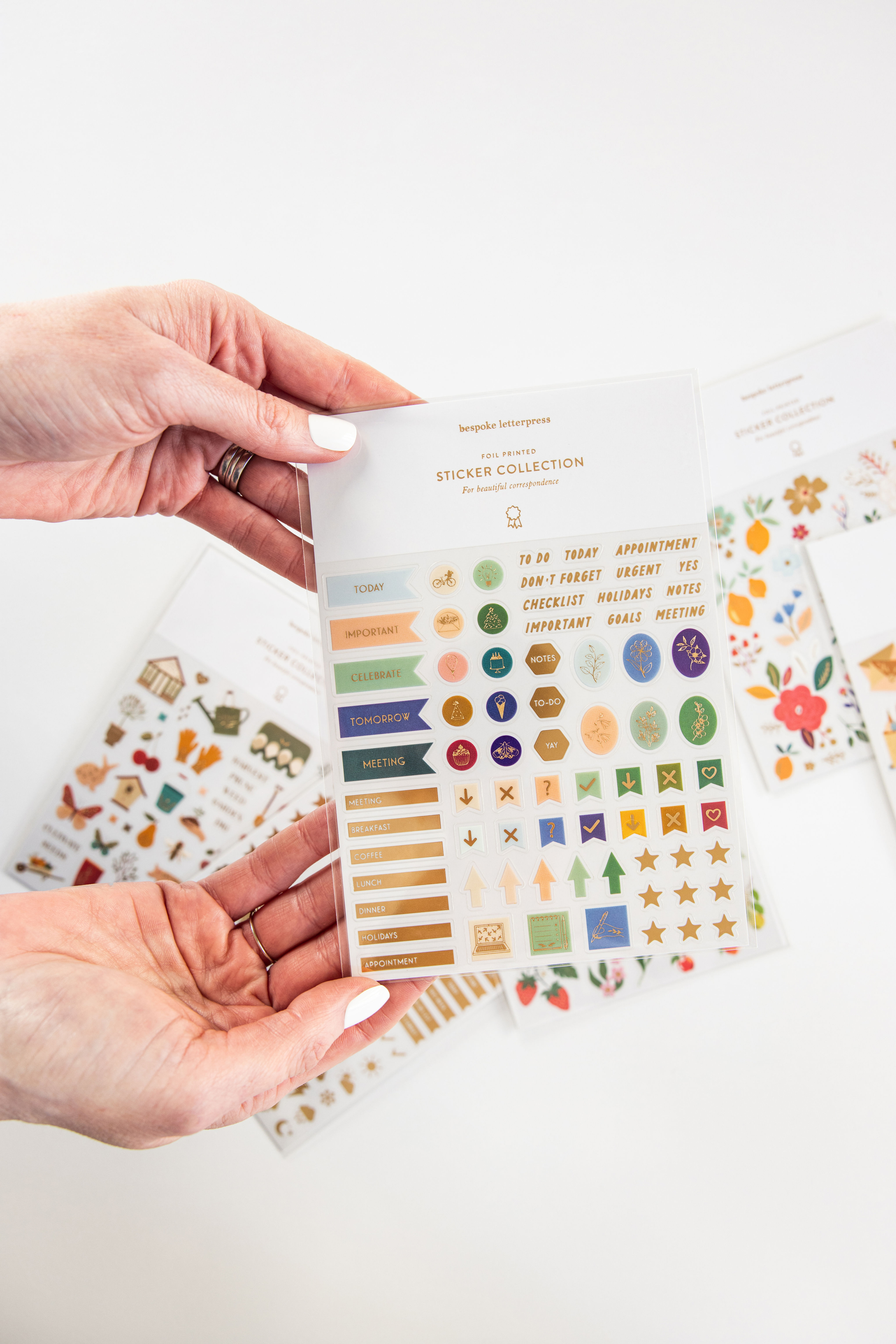 Bespoke Letterpress Sticker Sheet - Functional Planning