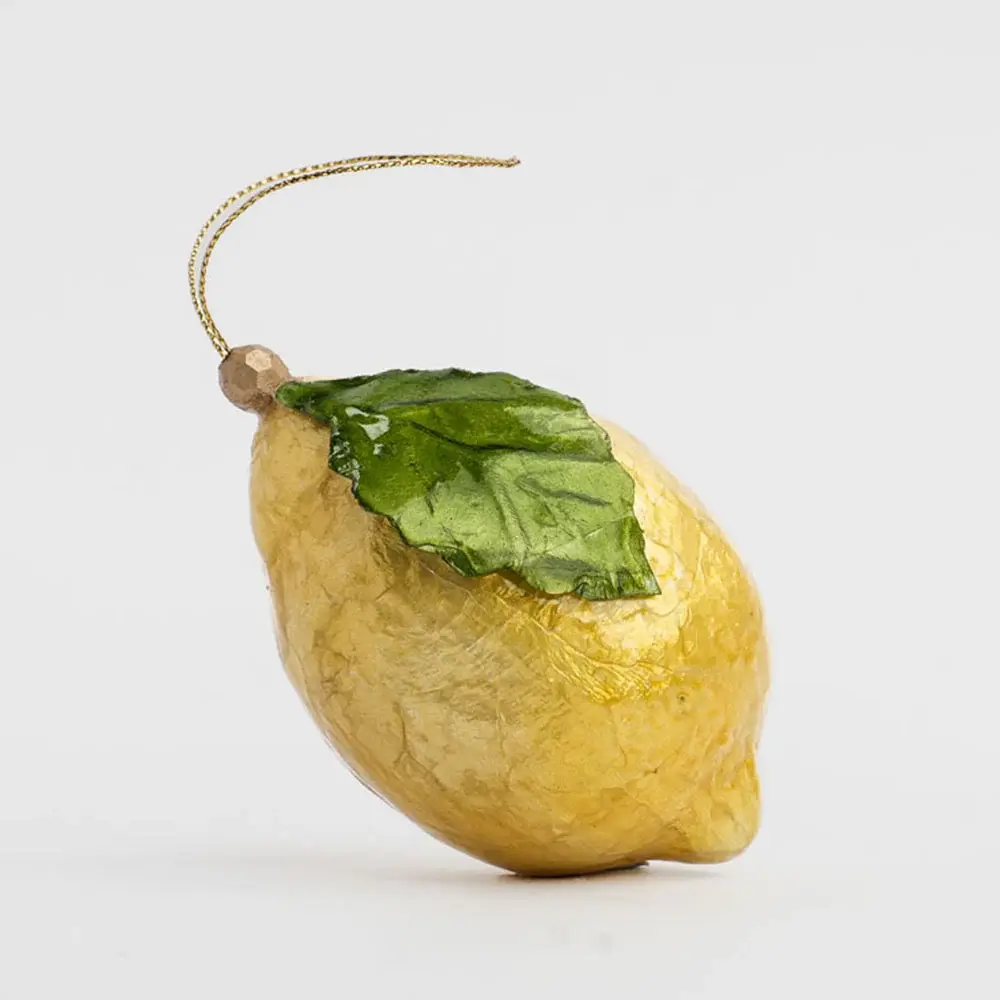 Hand Painted Capiz Shell Ornament - Lemon