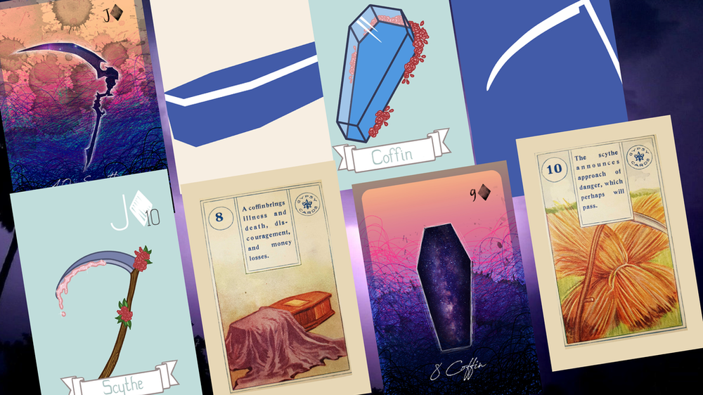 Lenormand Let's get difficult! SCYTHE + COFFIN