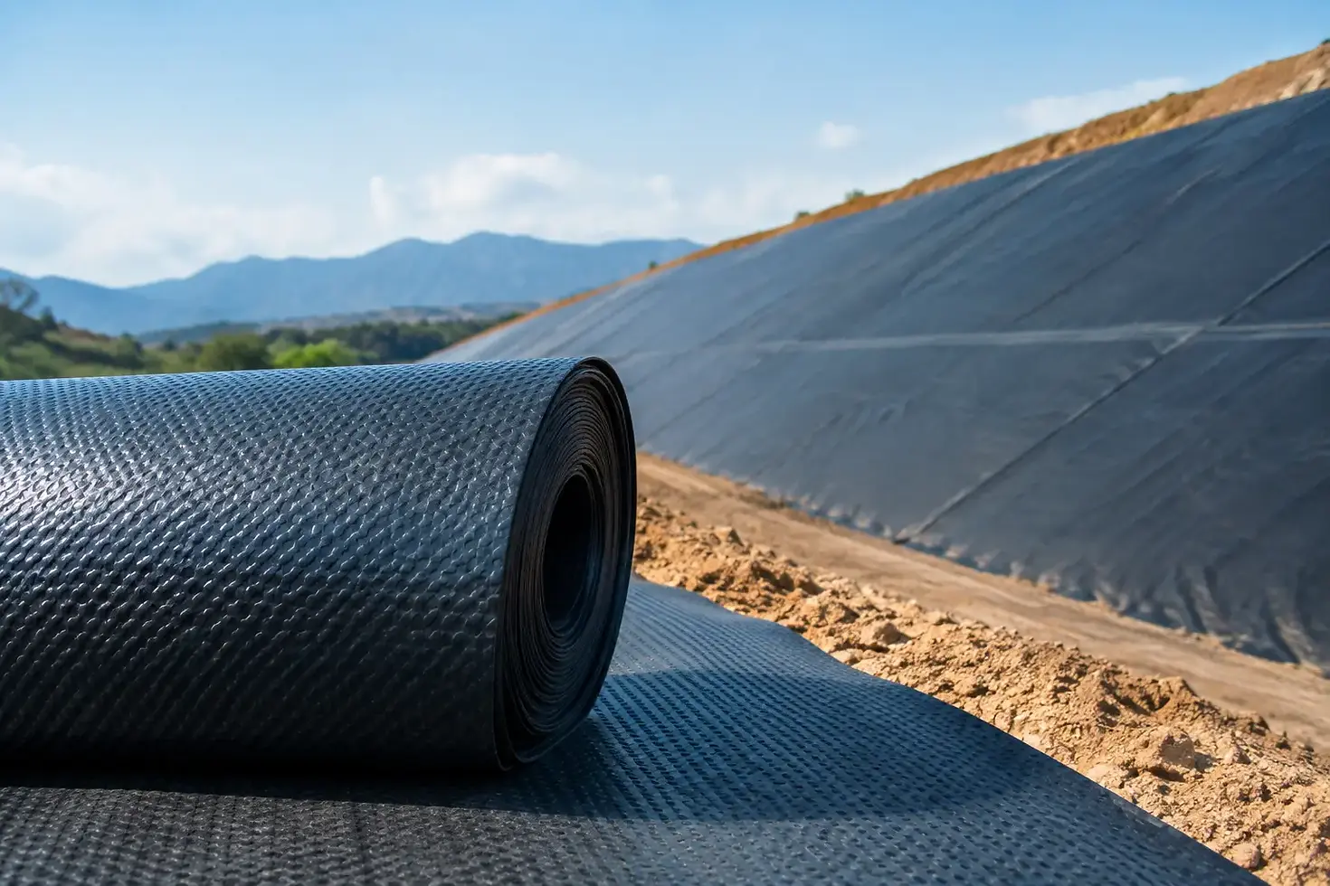 Geomembranas texturizadas en taludes seguros