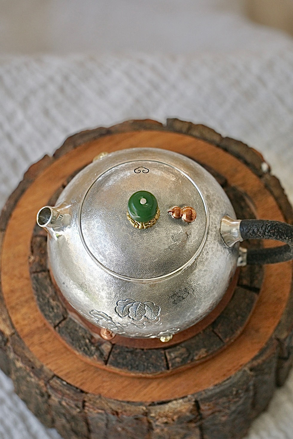 Thumbnail: 999 Sliver Tea Pot (Lucky Gourd)
