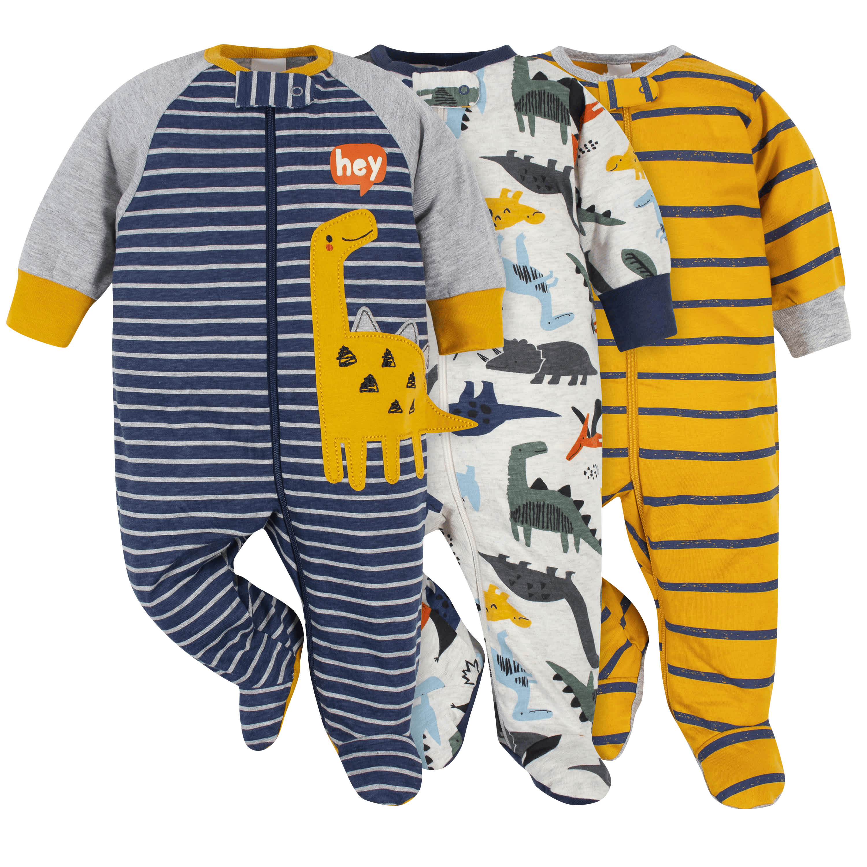 Set de 3 Pijamas Enterizas Dino Gerber