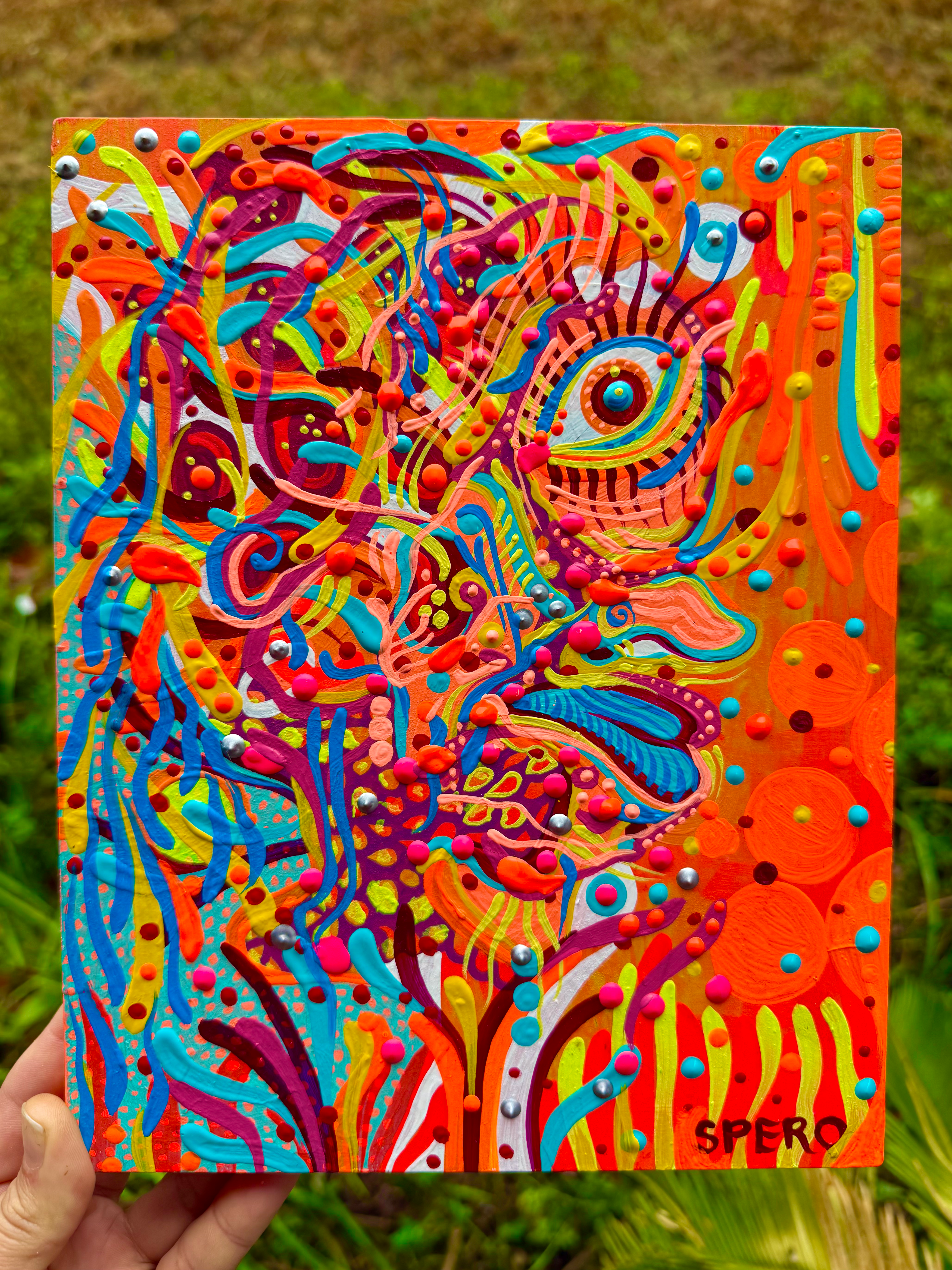 “Chillin on Fire” Original Acrylic Painting 