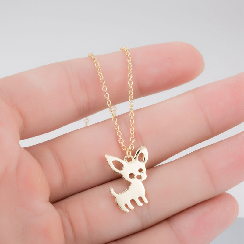 SMJEL New Cute Chihuahua Pet Pendant Necklaces for Women Love My Pet Animal Dog
