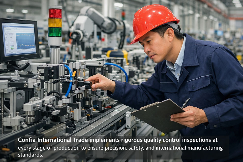 Confia International Trade conducts rigorous quality inspections at every production stage