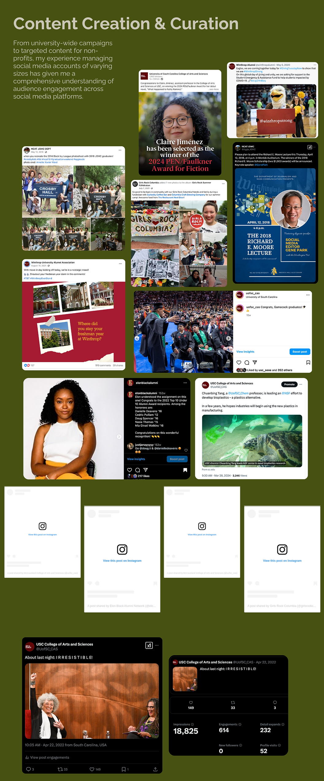 samples of social media content