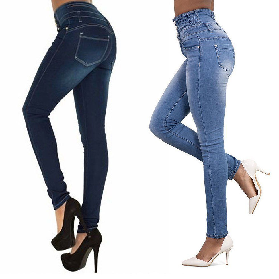 Miniature : Pantalon crayon en Denim pour femme de haute qualité, jean extensible de marque supérieure