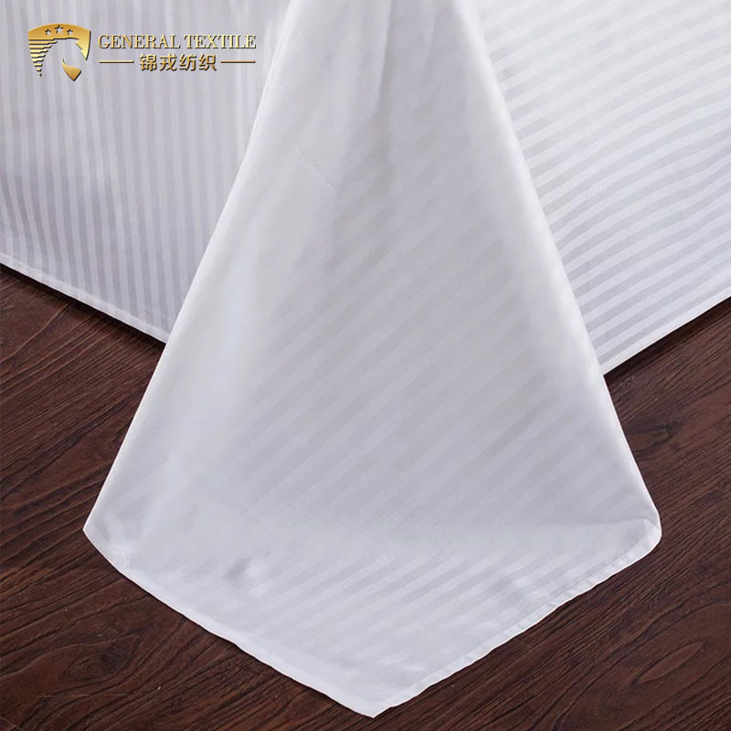 Miniatura: Wholesale Hotel Linen Hotel Bedding Set 300 Thread Count Stripe Bed Sheet