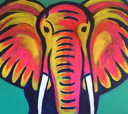 art, painting, elephant