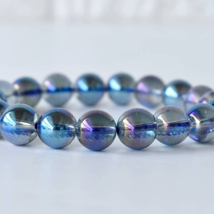Bracelet with gemstone aura quartz