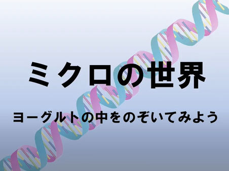 ミクロの世界 ヨーグルトの中をのぞいてみよう