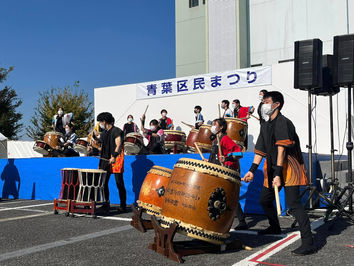 青葉区民まつり2022に桐蔭学園和太鼓部と桐蔭横浜大学尾山ゼミが参加しました!