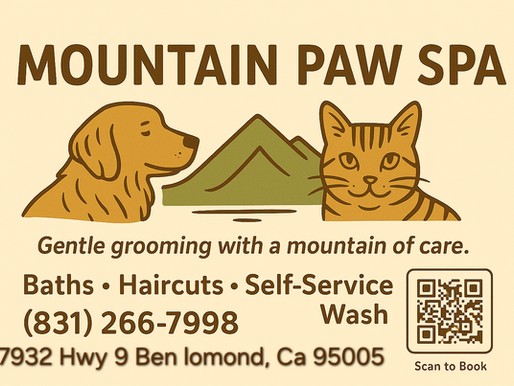 Welcome Mountain Paw Spa Pet Grooming Services