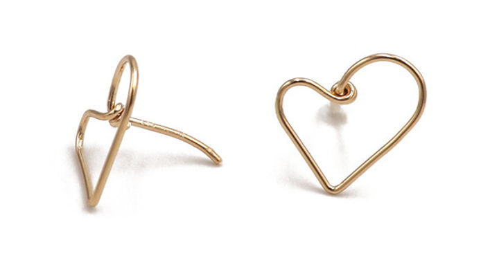 14k gold filled hear shape earring shop online