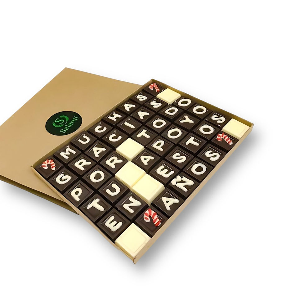 Choco Mensaje Navideño Personalizable de 6 filas, perfecto para personalizar con mensajes navideños.