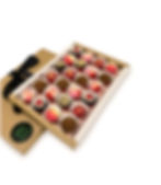 Caja de 24 bombones Love personalizables con rellenos como ganache, dulce de leche y frutas.