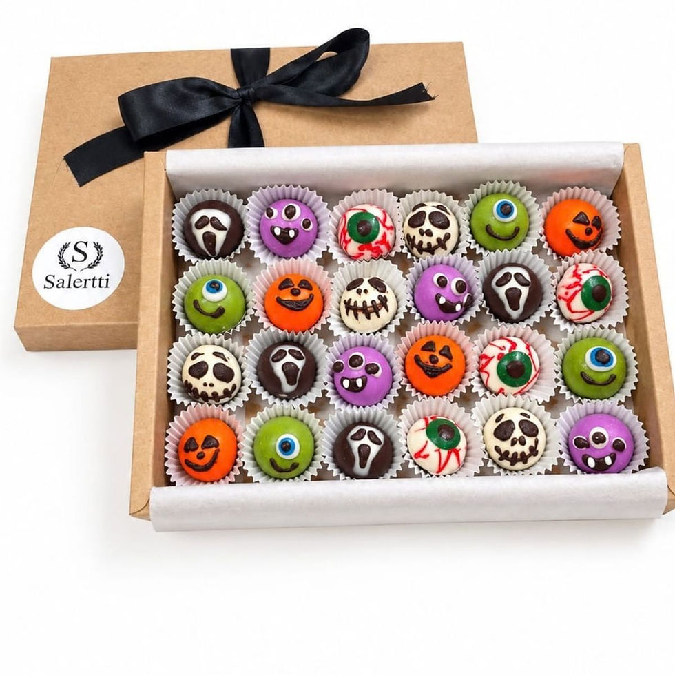 Caja de bombones personalizados de Halloween con diseños terroríficos y envoltorios festivos – Salertti Montevideo