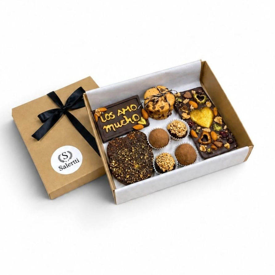 Box de chocolates sin azúcar y galletas sin gluten.