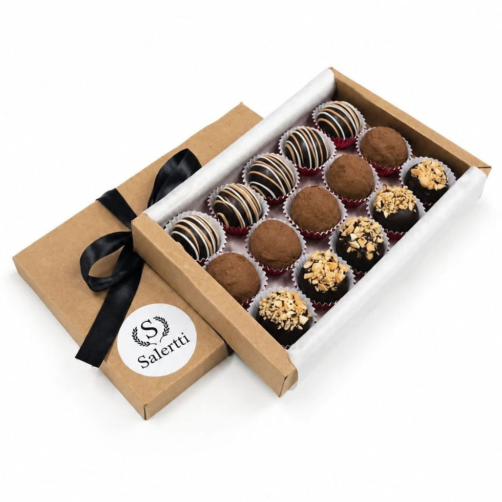 Caja de trufas de chocolate con 15 unidades y rellenos personalizables