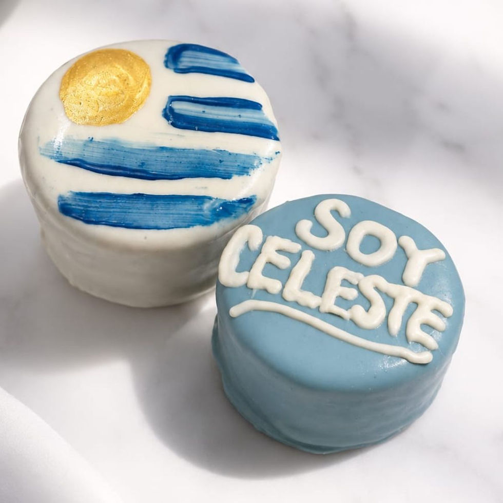 Alfajores mundialeros personalizados artesanales con diseños de Uruguay de Salertti
