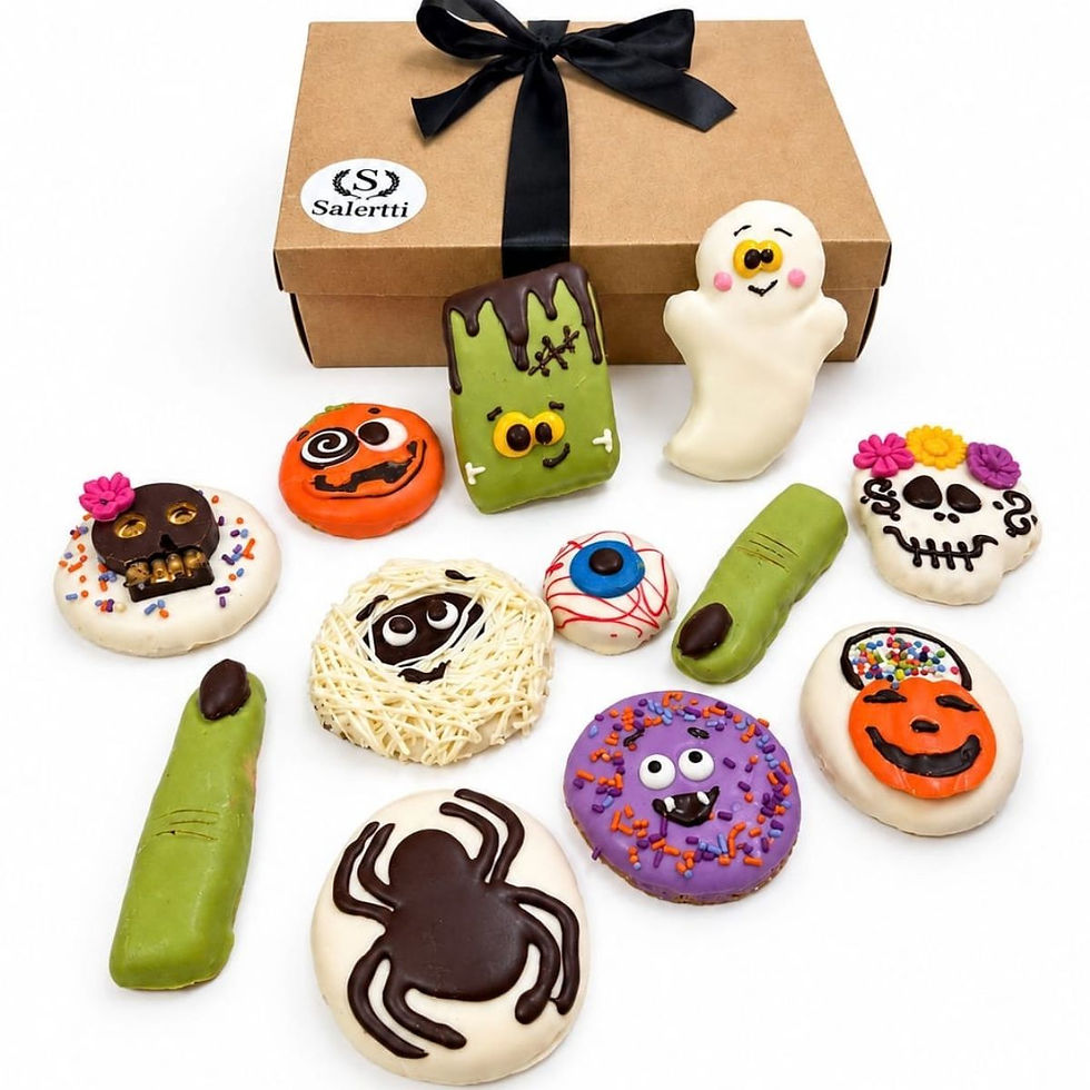 Selección de 12 galletas temáticas para Halloween.