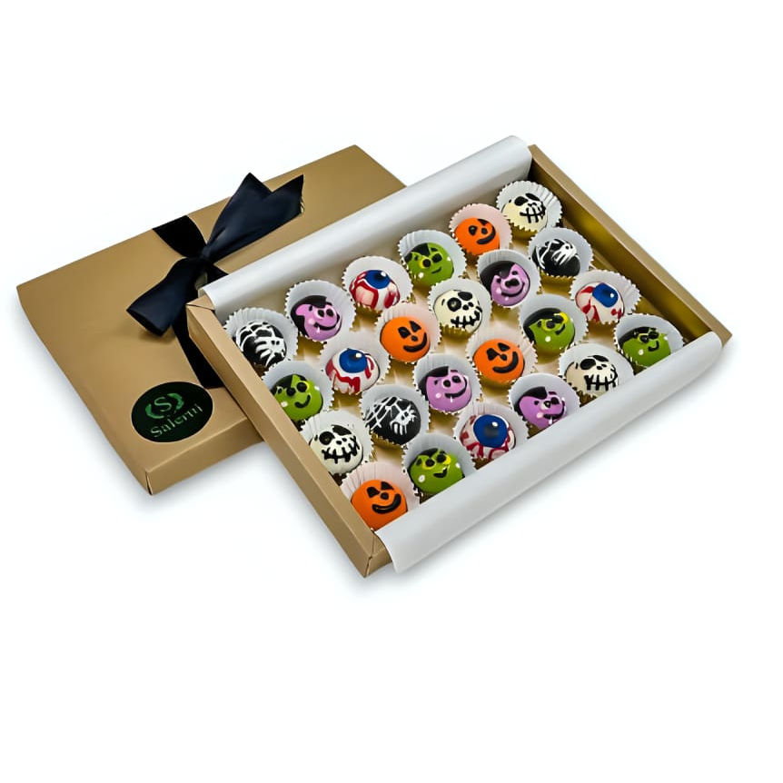 Caja de bombones personalizados de Halloween con diseños terroríficos y envoltorios festivos – Salertti Montevideo