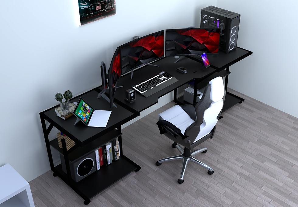 Miniatura: Escritorio Gamer CTS GBM Dual Black Sin LED- Extra Grande 245 cm