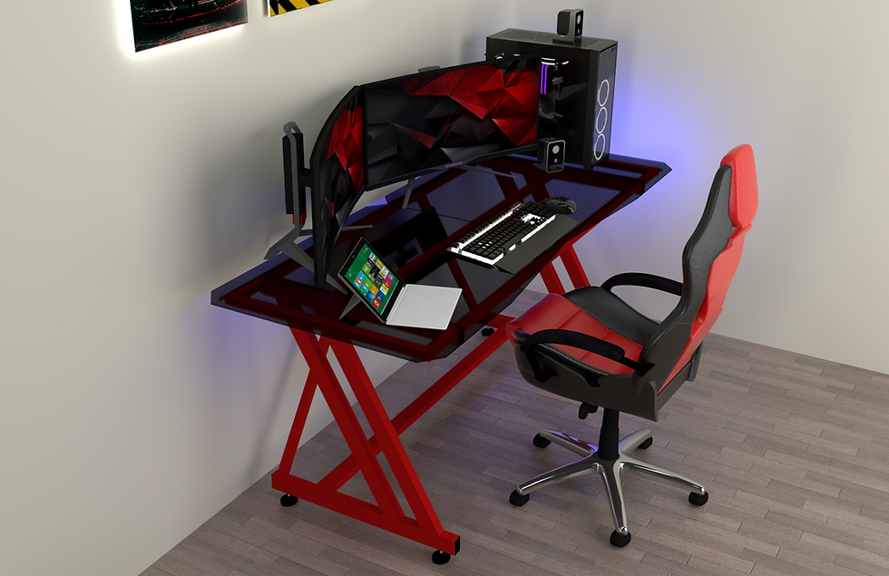 Miniatura: Escritorio Gamer Pro Z Red Neo LED RGB Bluetooth