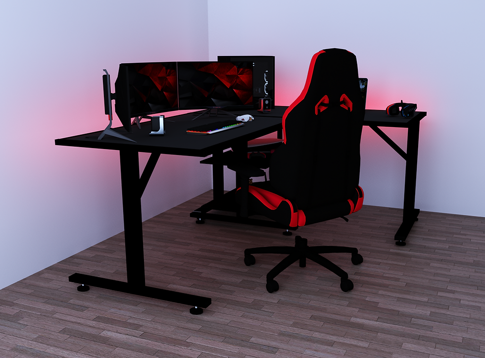 Miniatura: Escritorio Gamer En L Black V2rm Rgb Pc Estacion De Trabajo