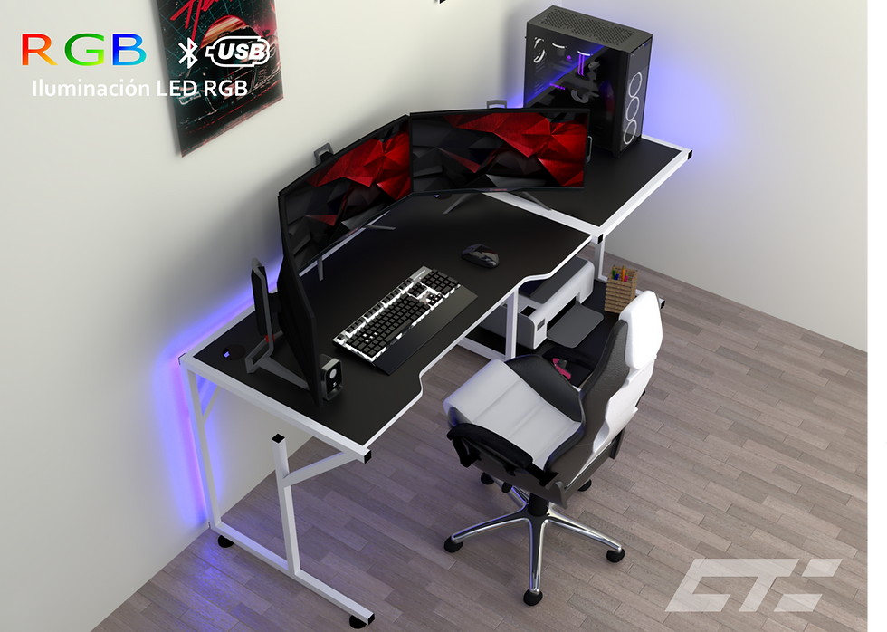 Miniatura: Escritorio Gamer CTS ICE GBM Pro LED RGB Bluetooth