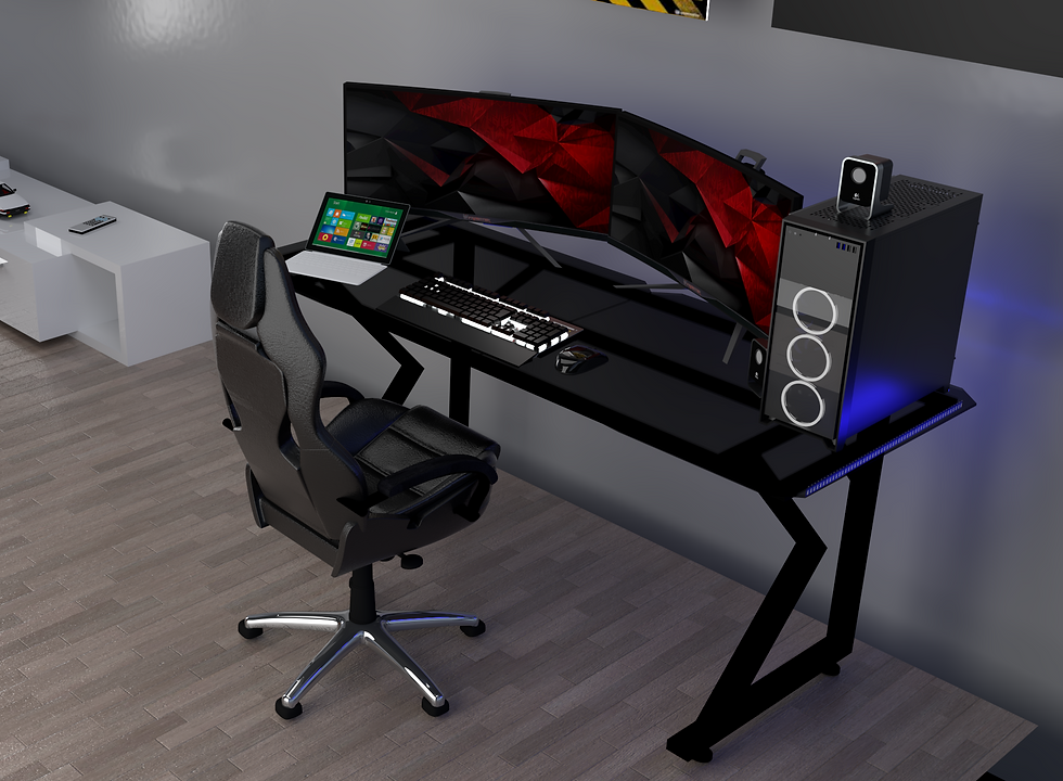 Miniatura: Escritorio Gamer Pro K BLACK NEO LED RGB Bluetooth