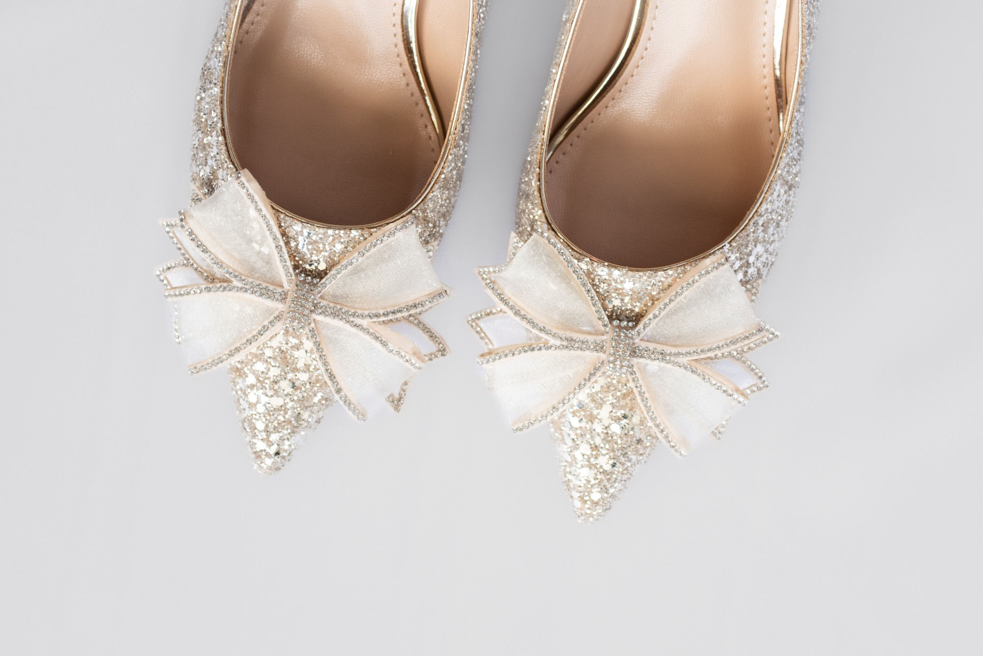 Champagne Sequence Front Bow Heel