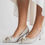Thumbnail: Silver Glitter Bow Kitten Heel