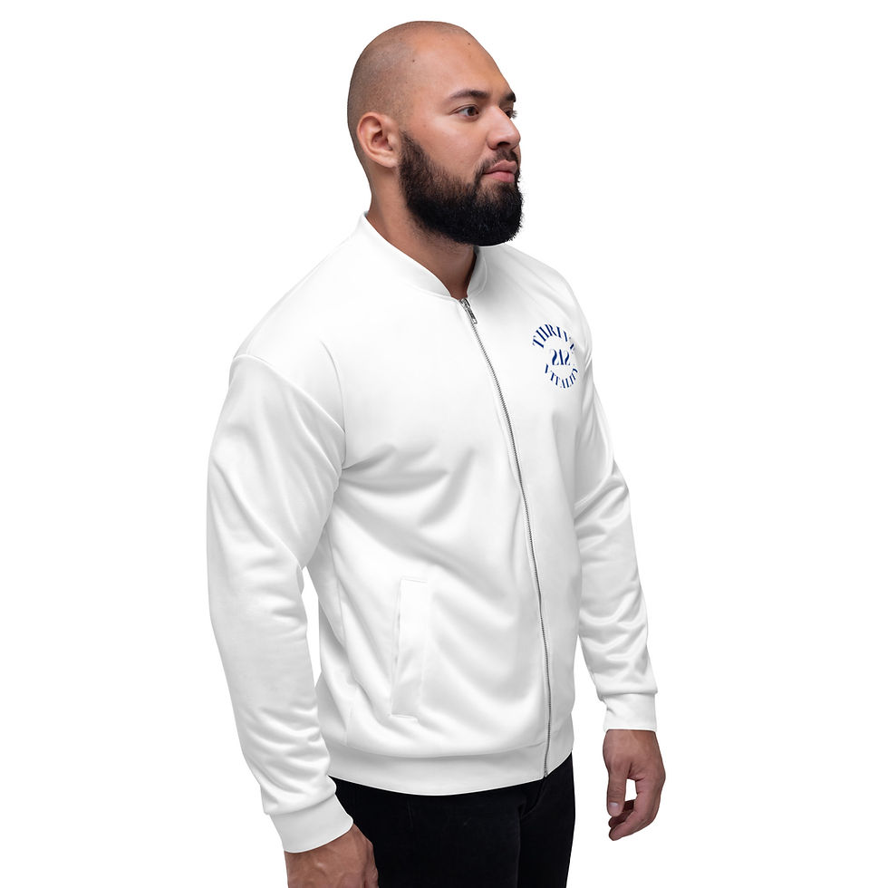 Thumbnail: Thrive 212 Unisex Bomber Jacket (White)